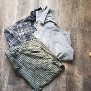 Mens large button down shirts size large, puritan and george